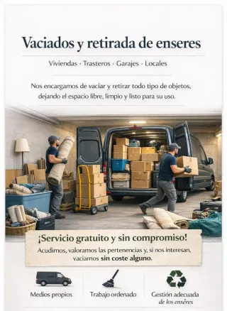 vaciados de casas, pisos, trasteros, locales.