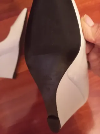 Zapatos Zara Tacón Blanco Talla 37