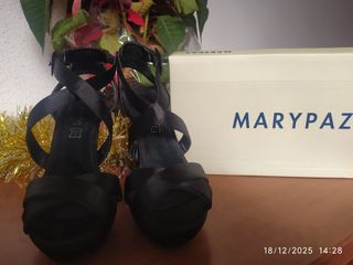 Sandalias Fiesta Tacón Alto Plataforma Marypaz Neg