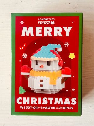 Bloques construcción muñeco nieve Navidad