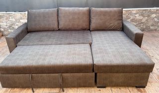 Sofá Cama Chaise Longue Marrón
