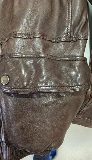 Cazadora Cuero Hugo Boss Marrón