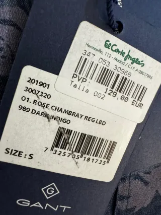 Camisa Hackett vaquera floral azul  y morada