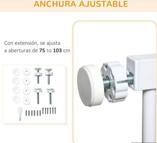 Barrera Seguridad Perros Extensible Blanca