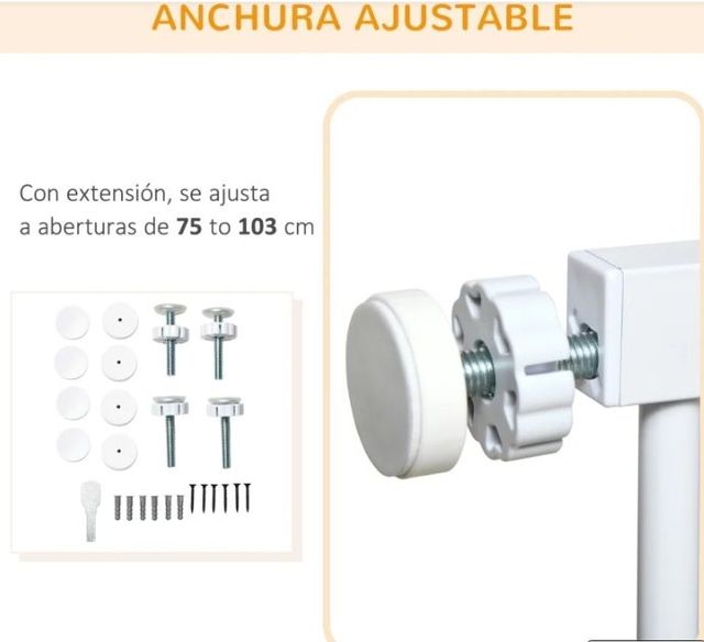 Barrera Seguridad Perros Extensible Blanca