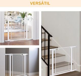 Barrera Seguridad Perros Extensible Blanca