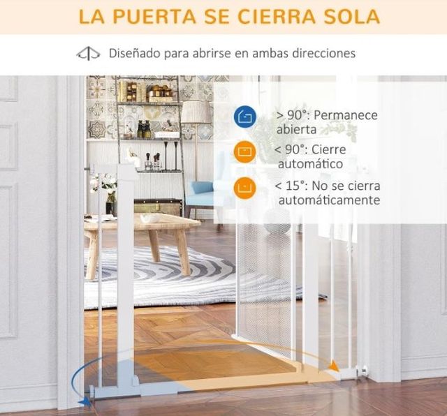 Barrera Seguridad Perros Extensible Blanca