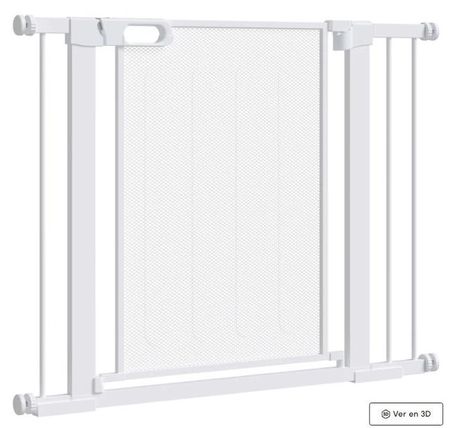 Barrera Seguridad Perros Extensible Blanca