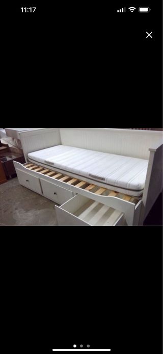 Cama doble Ikea con cajones