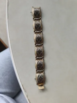 Pulsera eslabones dorada y plateada