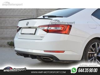 DIFUSOR TRASERO SKODA SUPERB MK3 2019-- NEGRO BRILLO