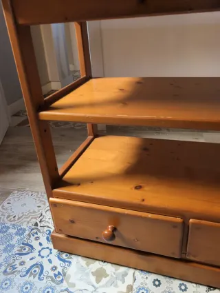 Mueble TV madera 2 cajones y 2 estantes