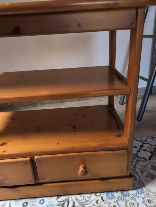 Mueble TV madera 2 cajones y 2 estantes