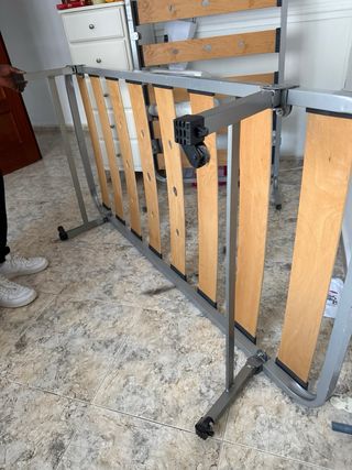 Cama Plegable Beige y Gris 190x90