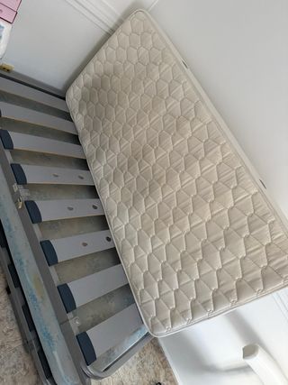 Cama Plegable Beige y Gris 190x90