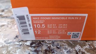 Nike ZoomX Invincible Run FK3 Negro/Gris