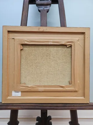 Cuadro al óleo antiguo: Barcos en el mar