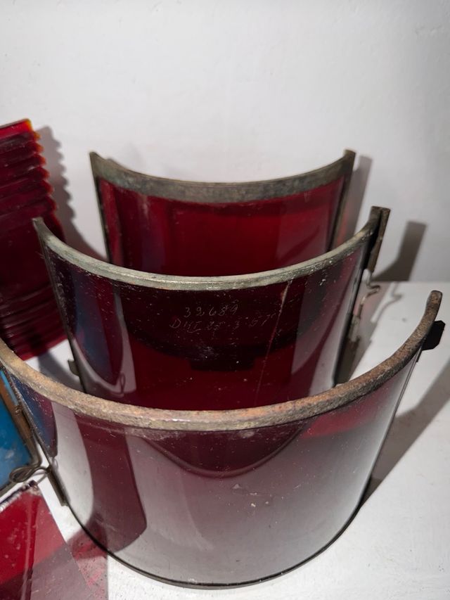 7 lanterne nautico in vetro antico