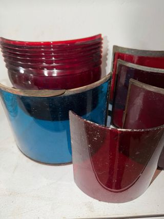 7 Cristales faroles Náuticas Antiguos