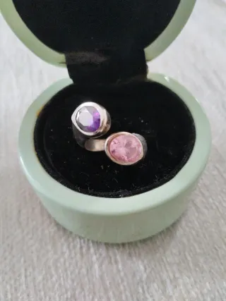 Anillo vintage plata piedras