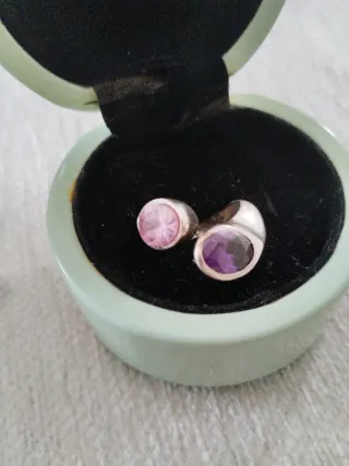 Anillo vintage plata piedras