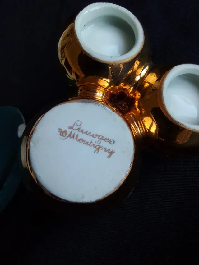 Porcelana Limoges dorada