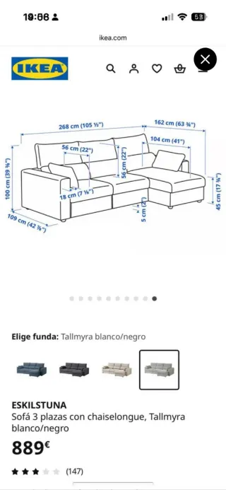 Divano modulare in tessuto ESKILSTUNA di IKEA