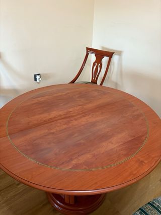 Mesa redonda extensible de madera