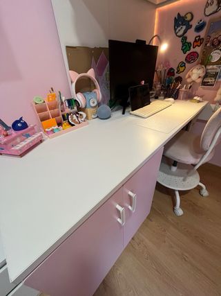 Cama alta Ikea SMÅSTAD con escritorio