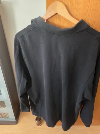 Polo Lacoste Manga Larga Negro Talla 8