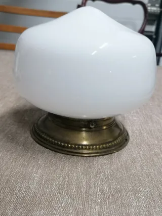 Lámpara techo Art Decó cristal y metal