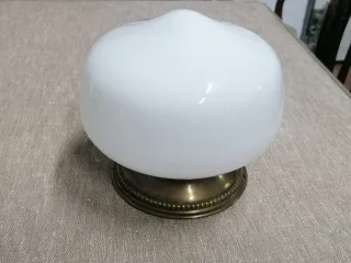 Lámpara techo Art Decó cristal y metal