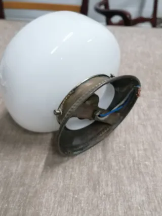 Lámpara techo Art Decó cristal y metal