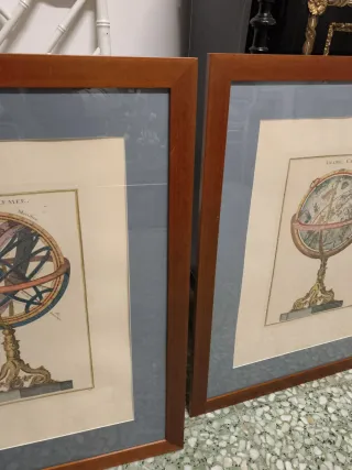 Grabados antiguos de globos terráqueos