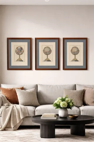 Grabados antiguos de globos terráqueos