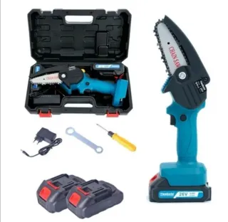 Mini Motosega a 2 Batteria + Valigia Elettrosega