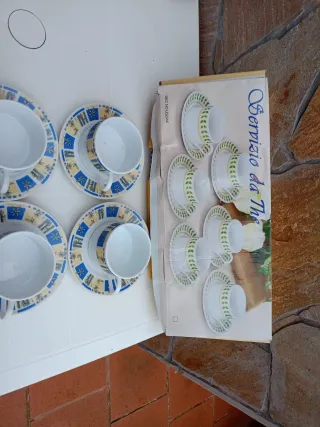 Servizio thè 12 pezzi 6 tazze 6 piattini