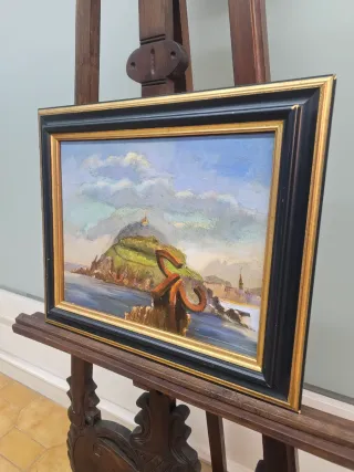 Cuadro al óleo antiguo paisaje