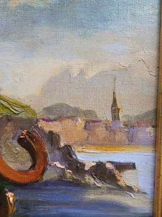 Cuadro al óleo antiguo paisaje