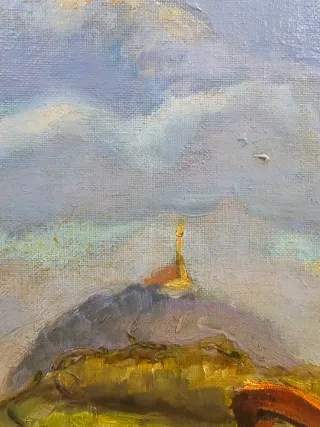 Cuadro al óleo antiguo paisaje