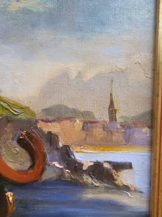 Cuadro al óleo antiguo paisaje