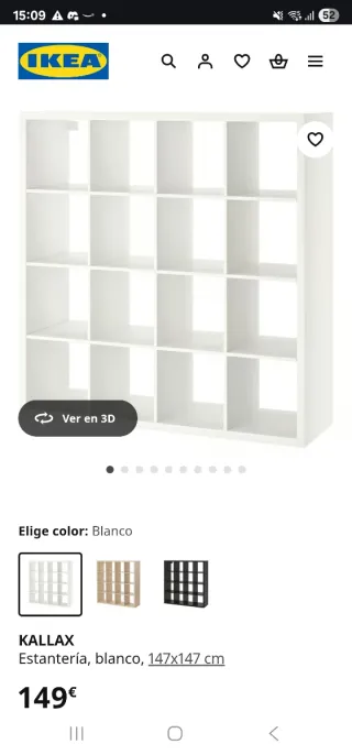 Estantería Kallax IKEA Blanca 147x147 cm