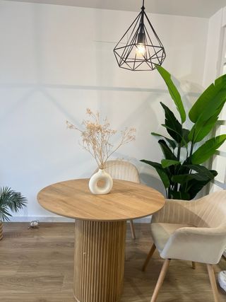 Mesa comedor redonda madera pino