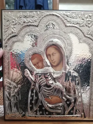 Quadro Madonna e Bambino in Argento