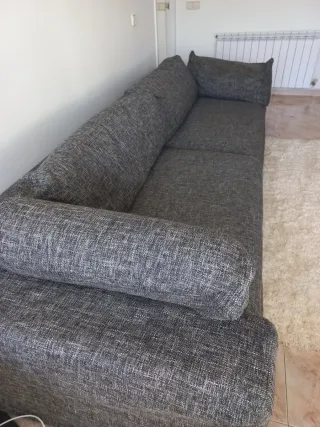 Sofá modular de tela gris