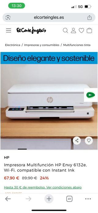 Impresora HP Envy Nueva + Cartucho Color