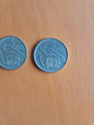 2 Monedas 5 PTAS 1957 Coleccionismo