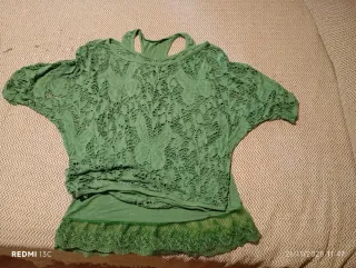 Camiseta encaje verde