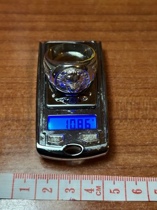 Anillo Plata 925 León y Cruz Malta 10.86g