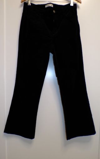 Pantalón negro de pana acampanado, Mango